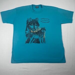 Vintage Single Stitch Fruit of the Loom Wolf Graphic Tee Wilderness‎ Camps XL
